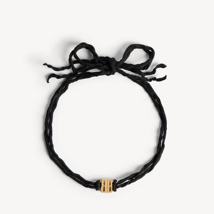 Women's Nano Ribbon Bb Choker in Black/shiny Gold - Women | Balenciaga Australia EN - Image 1
