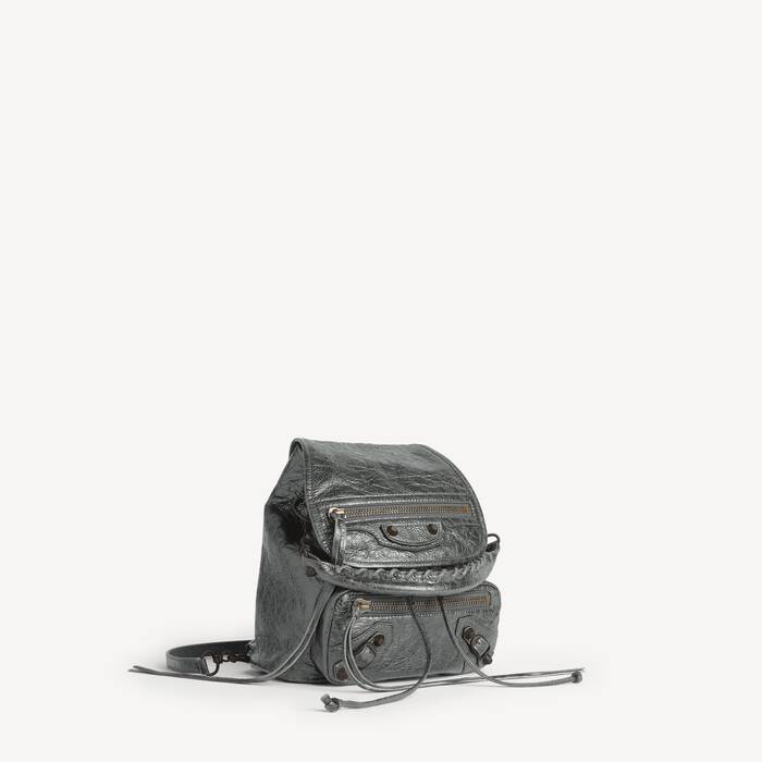 balenciaga mini crossbody backpack // Black Explorer Bag VSP Consignment front zipped pocket with knotted leather puller Balenciaga explorer mini backpack -