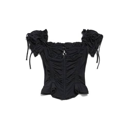 gathered cropped top