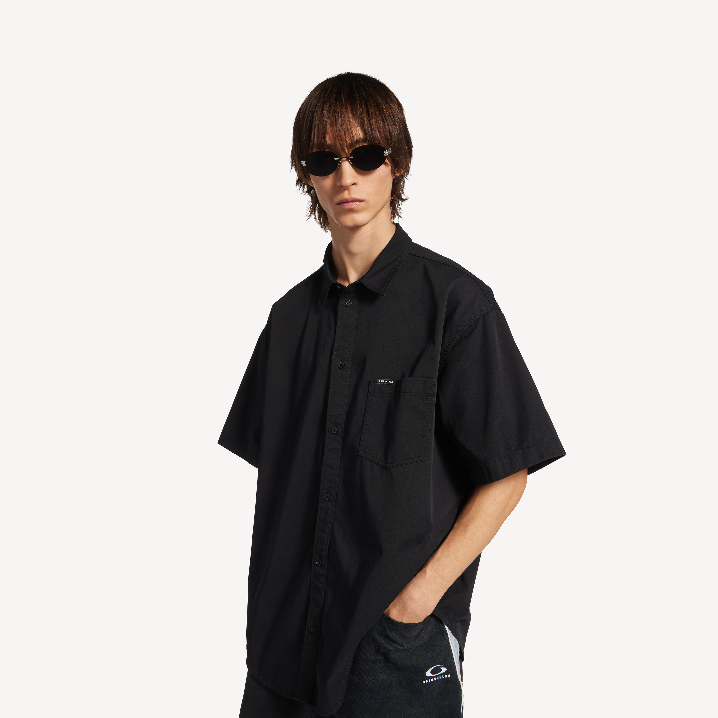 balenciaga black dress shirt Men's Balenciaga Button Up Shirts