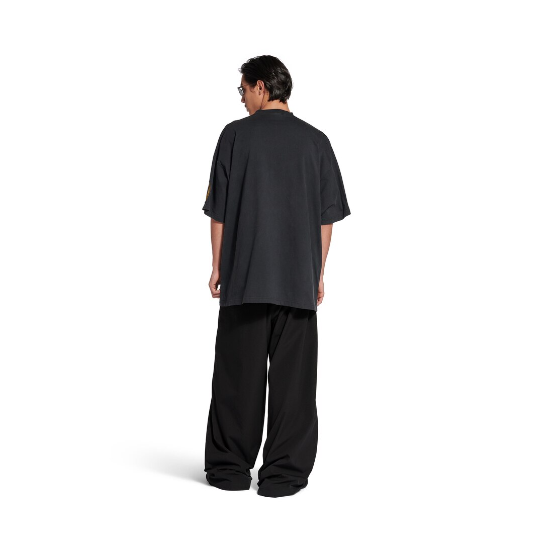 Men's Uniform Merch Oversized T-shirt in Black Faded