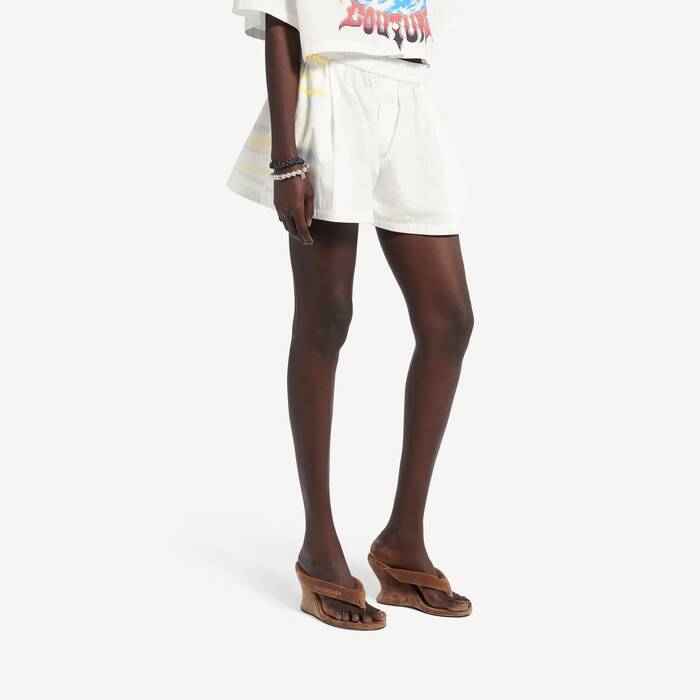 여성 익스트림 타이 다이 A-라인 복서 쇼츠 화이트/옐로우 - 여성 | 발렌시아가 대한민국 KO - Image 1