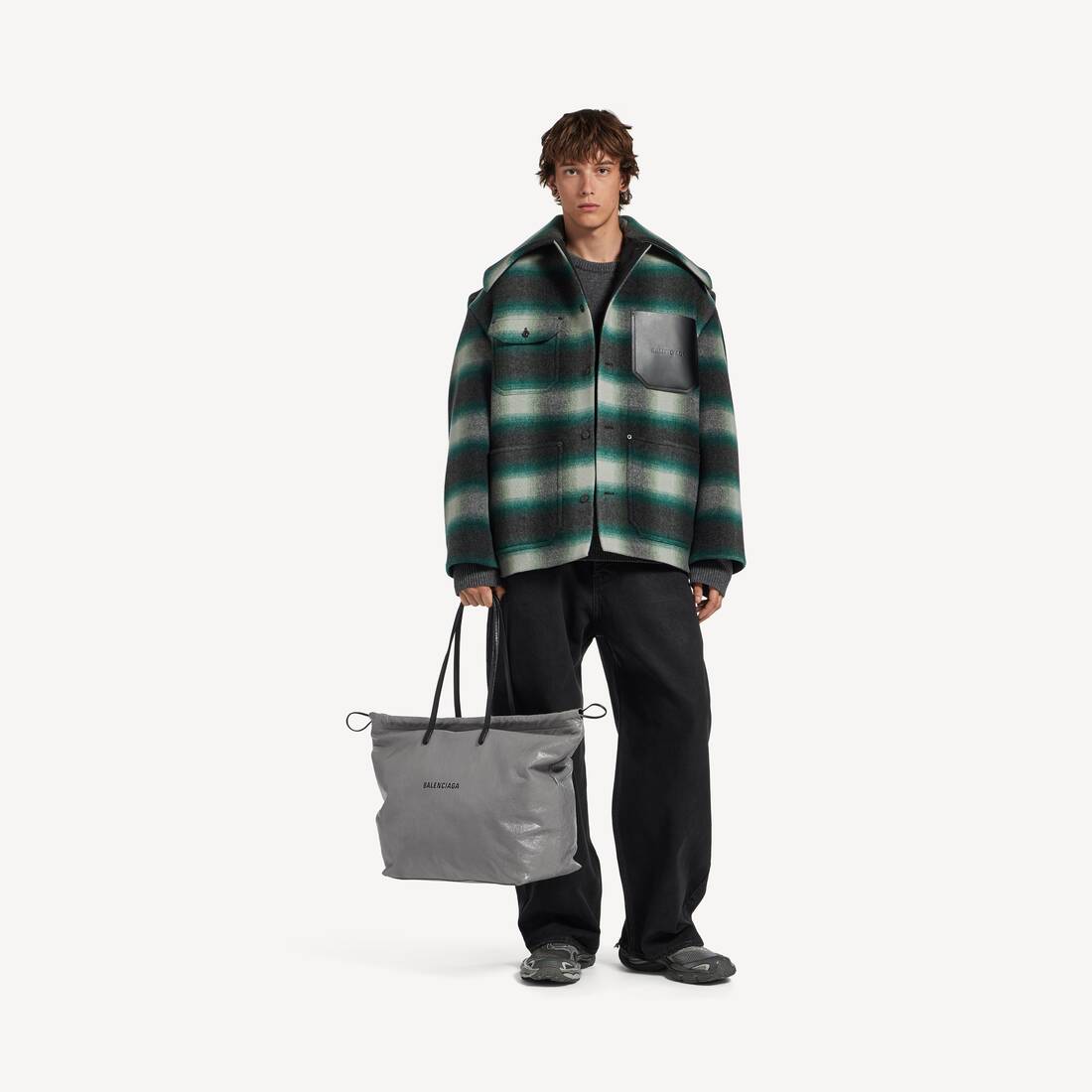 Men's Shopper Dustbag Tote Bag Large in Balenciaga Grey | Balenciaga United Kingdom EN - Image 6