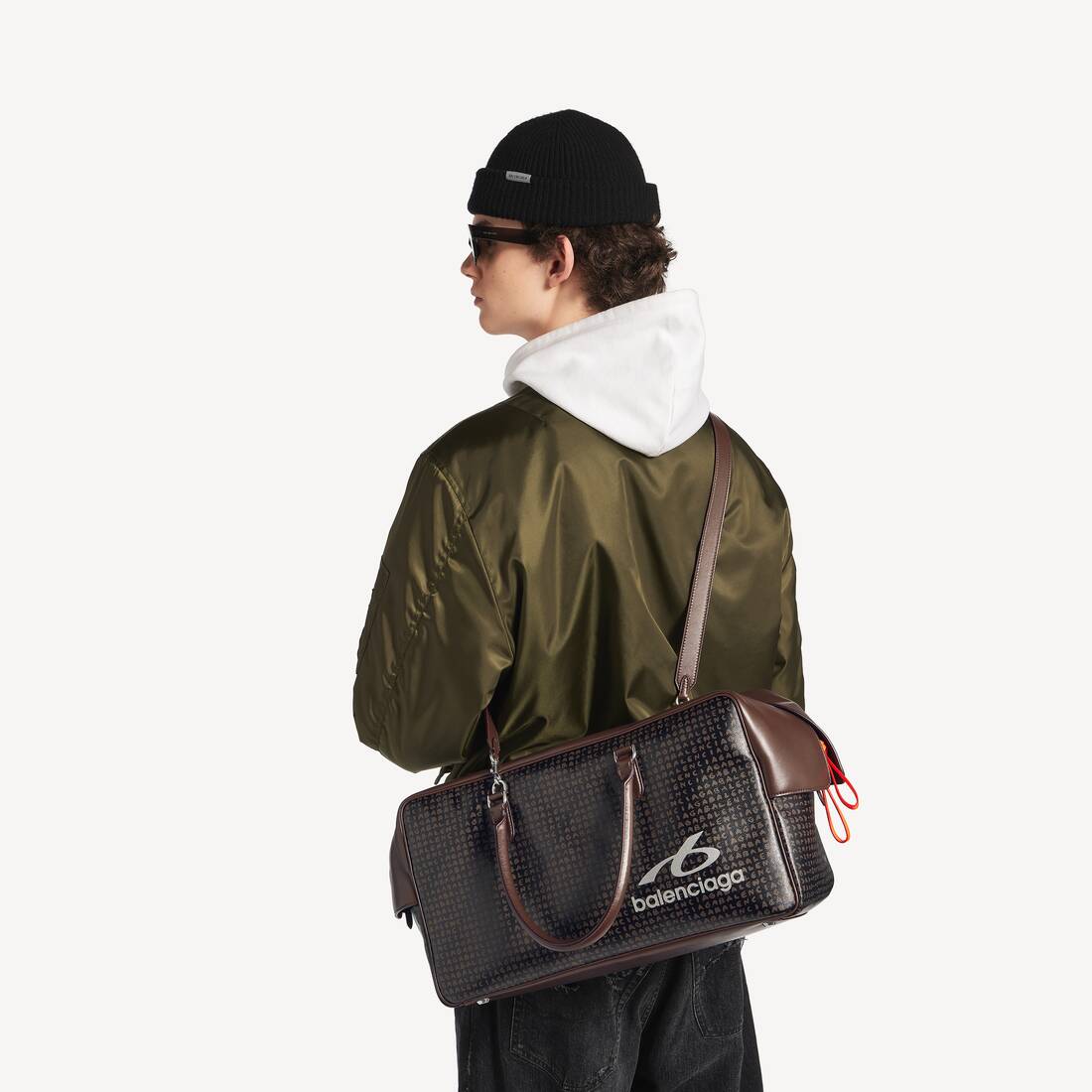 Sac Bowling Le 7 Grand pour Homme en Noir/marron | Balenciaga Belgique FR - Image 8
