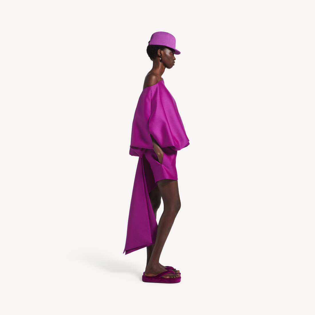 Women's Off-shoulder Dress in Violet | Balenciaga United States EN - Image 3