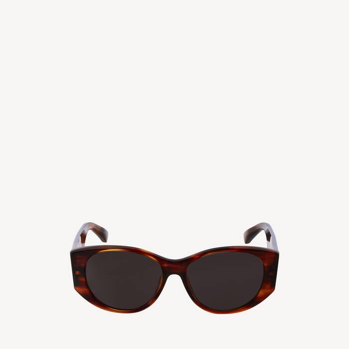 Nano Round Sunglasses in Brown Havana | Balenciaga Netherlands EN - Image 1