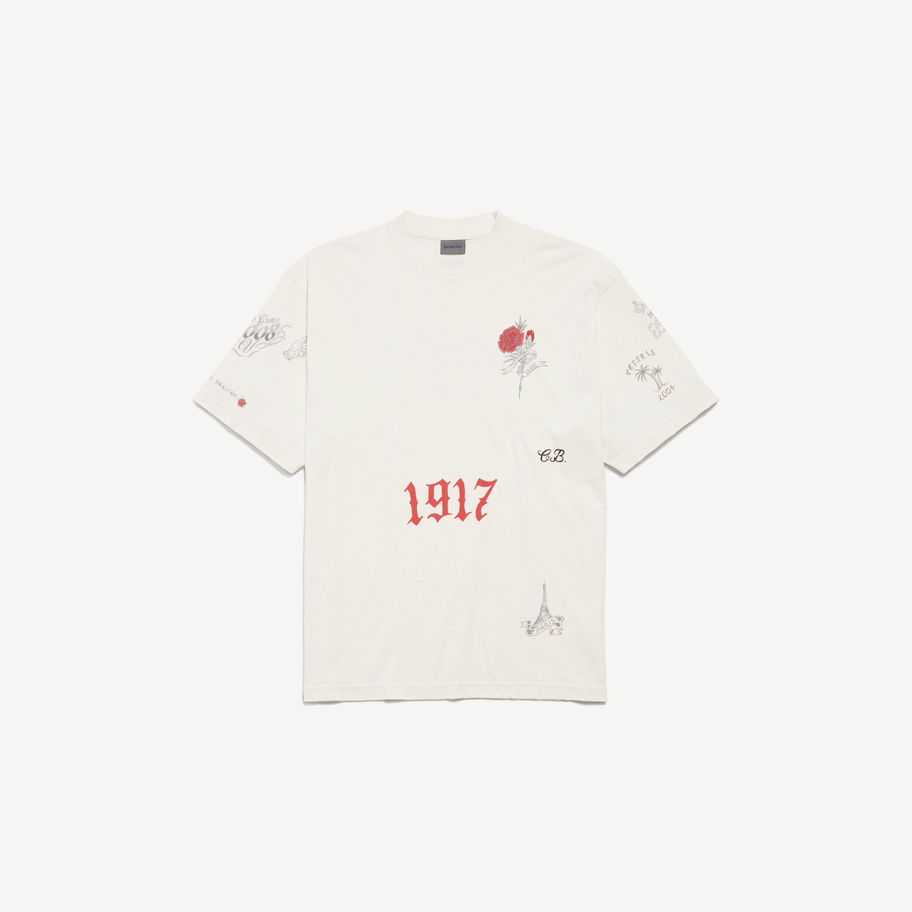 Paris Liberty Tシャツ ミディアムフィット で ブラック | Balenciaga