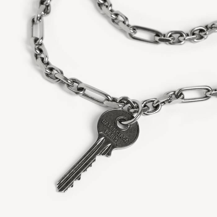 Men's Neverlost Thin Necklace in Antique Silver - Men | Balenciaga Japan EN - Image 2