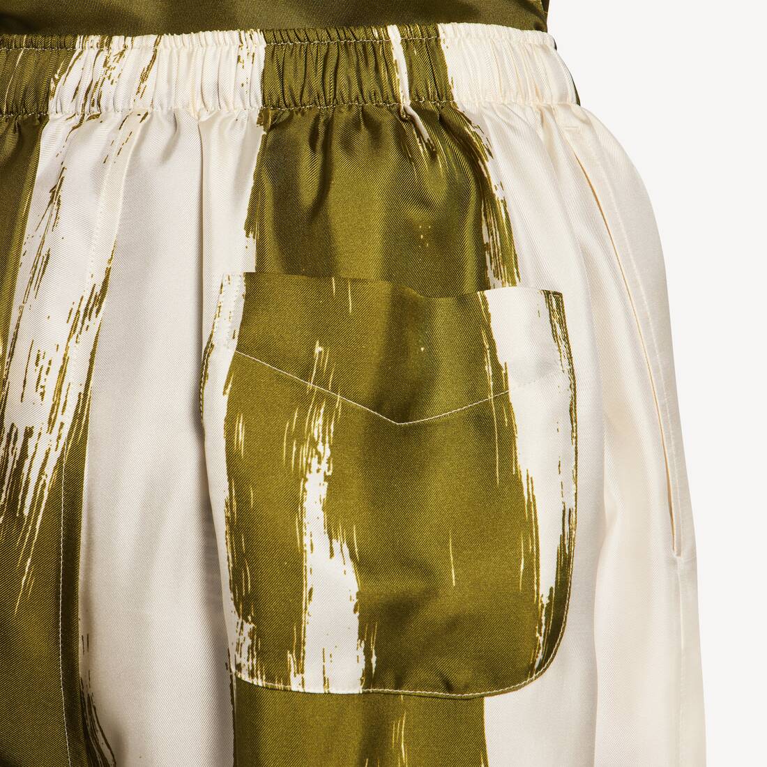 Pantalones De Pijama Brush Scratch para Mujer en Caqui | Balenciaga M&eacute;xico ES - Image 3