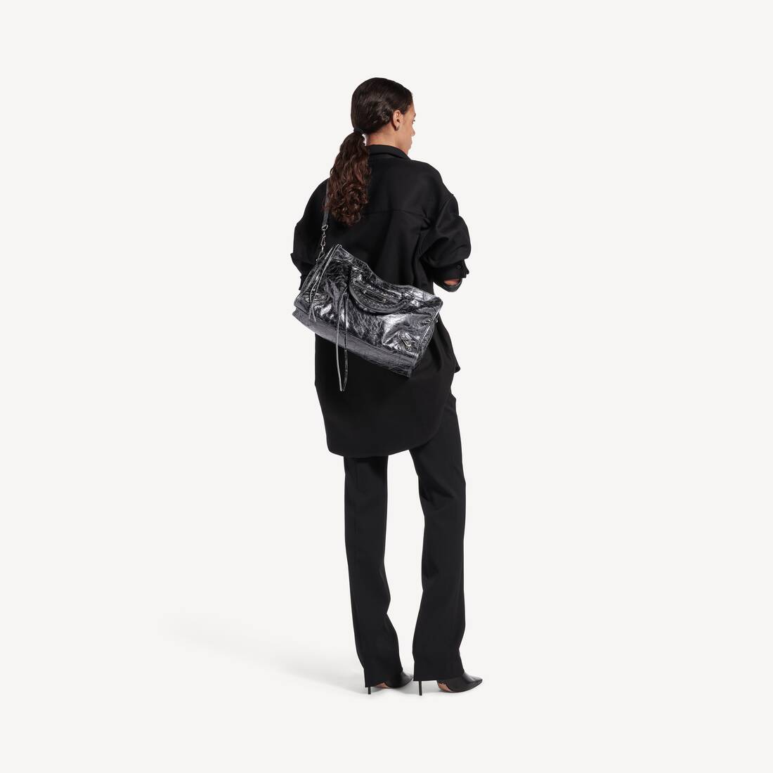 Women's Le City Bag Medium in Steel Grey | Balenciaga Bulgaria EN - Image 10