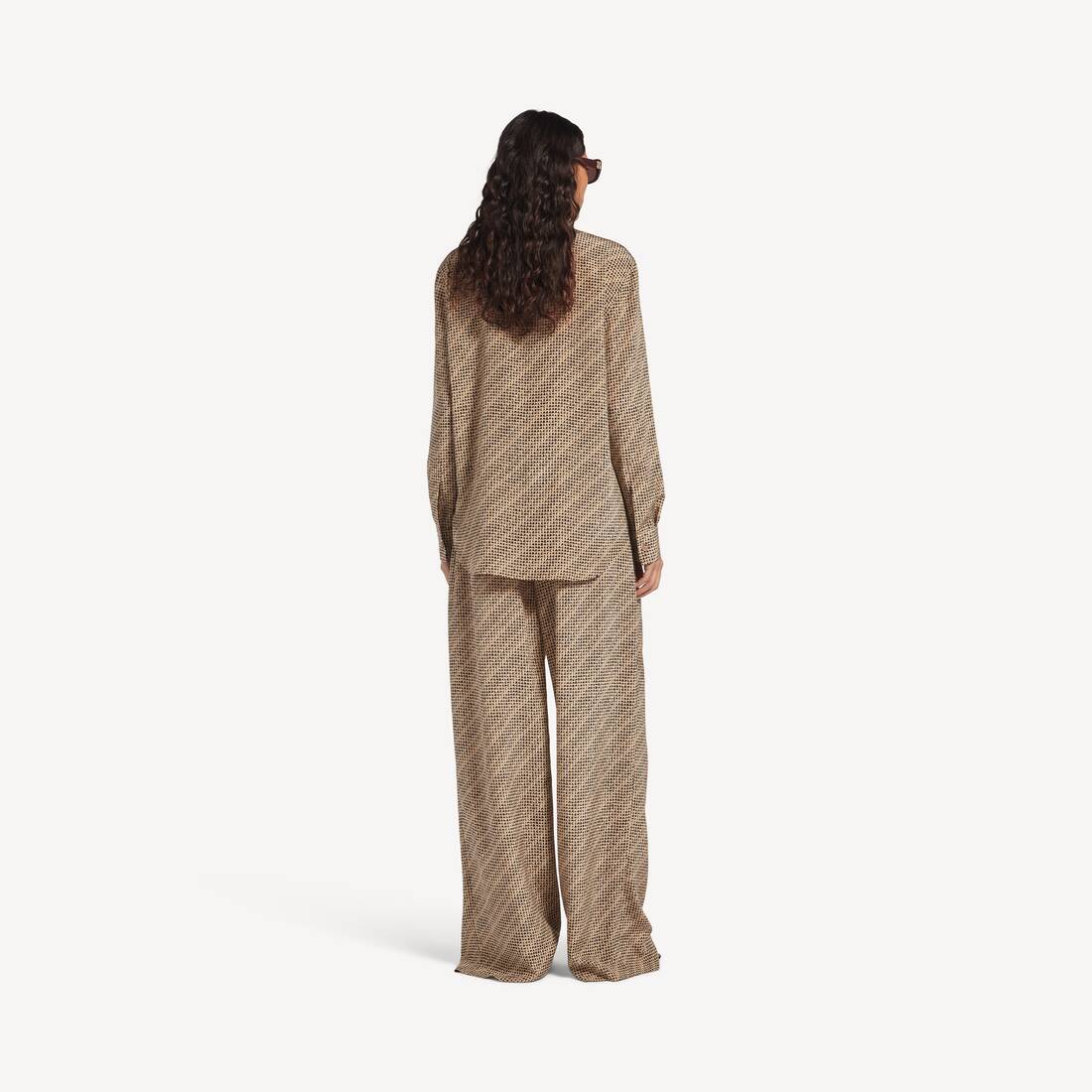 Women's Monogram Pyjama Pants in Beige/black | Balenciaga Netherlands EN - Image 4