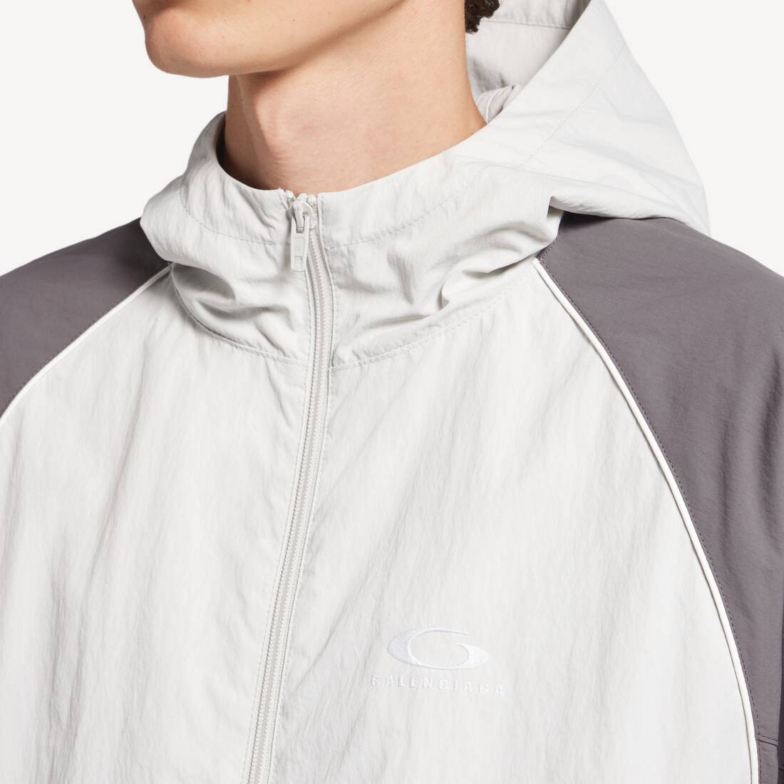 Men's Technical Tracksuit Jacket in Light Grey | Balenciaga United States EN - Image 6