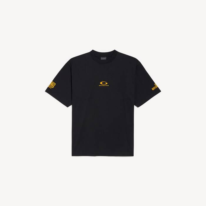 Men's Balenciaga Back T-shirt Medium Fit in Faded Black/white