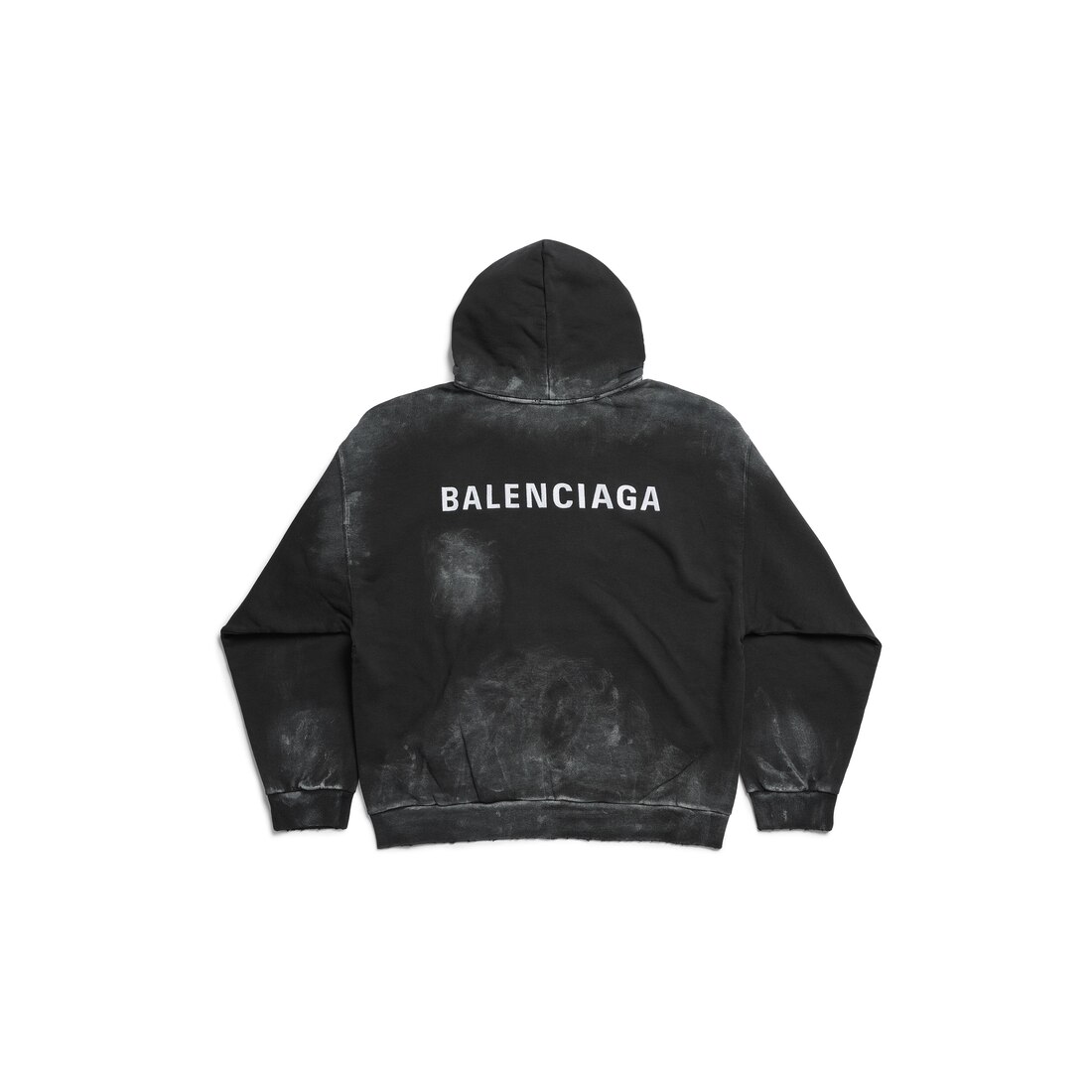 Men's Balenciaga Back Hoodie Medium Fit in Faded Black/white
