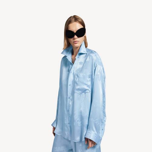 washed crayon allover long sleeve cocoon shirt