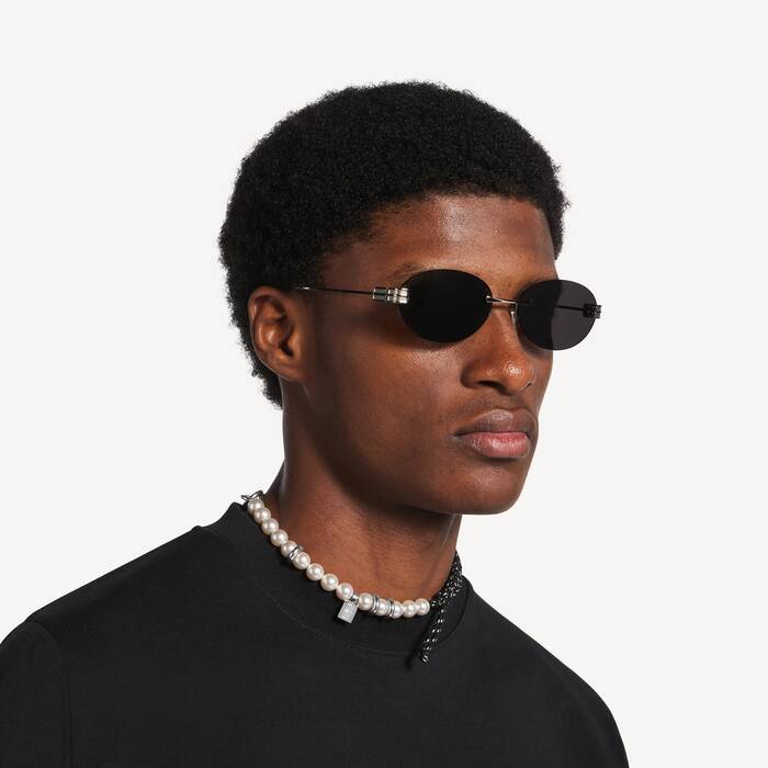 Malibu Pearl Bracelet/choker in Black/white/shiny Silver | Balenciaga United Arab Emirates EN - Image 2