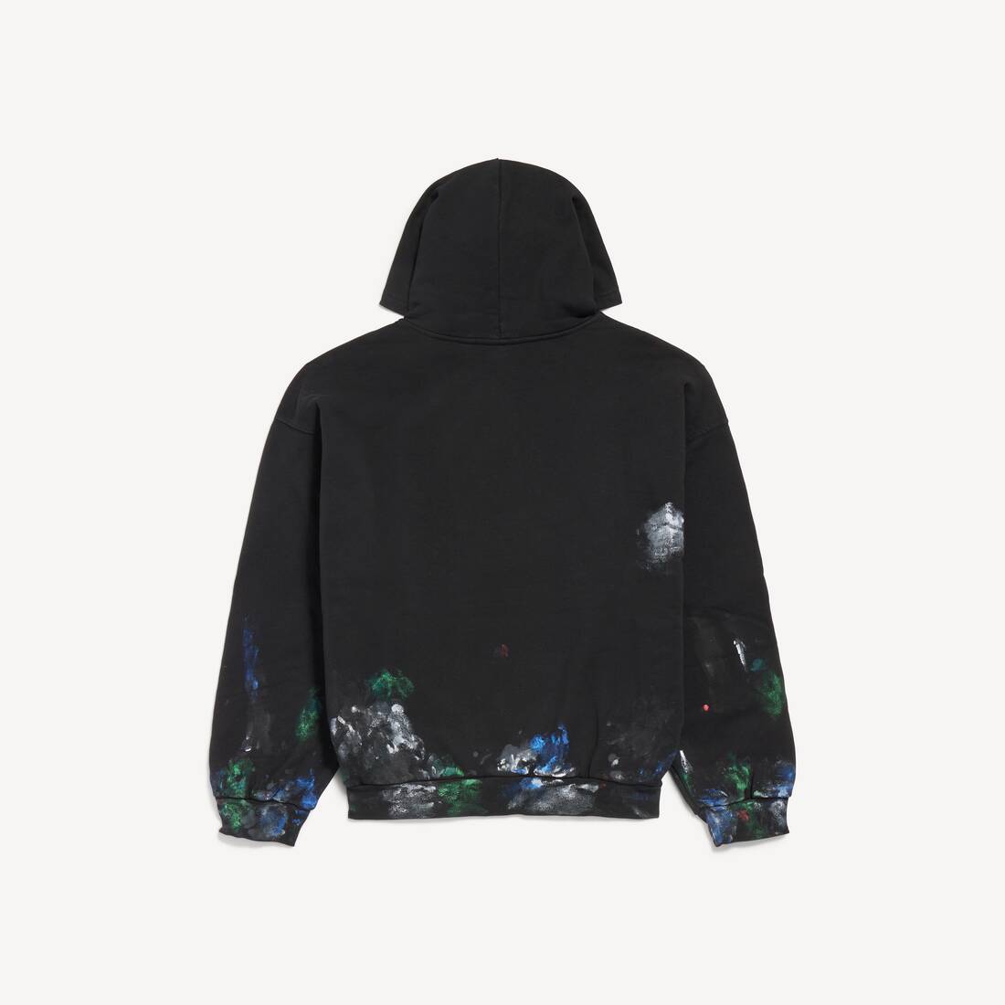 Men's Painter's Shirt Medium Fit Hoodie  in Black | Balenciaga Australia EN - Image 2