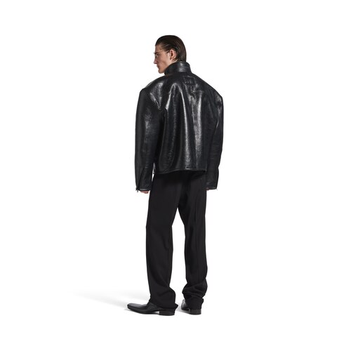 ブラック の メンズ Shearling ジップアップ ジャケット