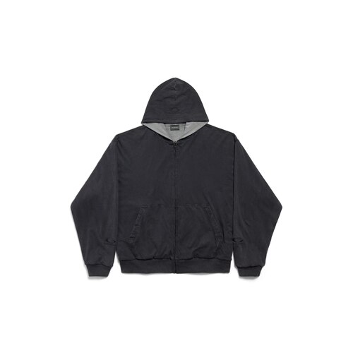balenciaga back reversible zip-up hoodie