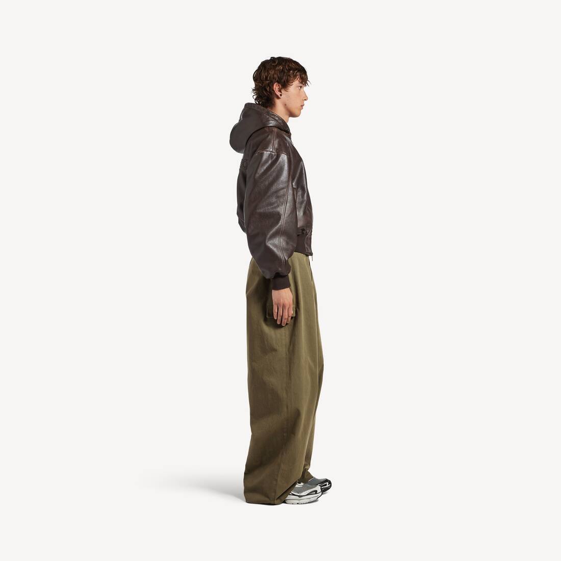 Men's Loose Fit Workwear Pants in Khaki | Balenciaga Australia EN - Image 3