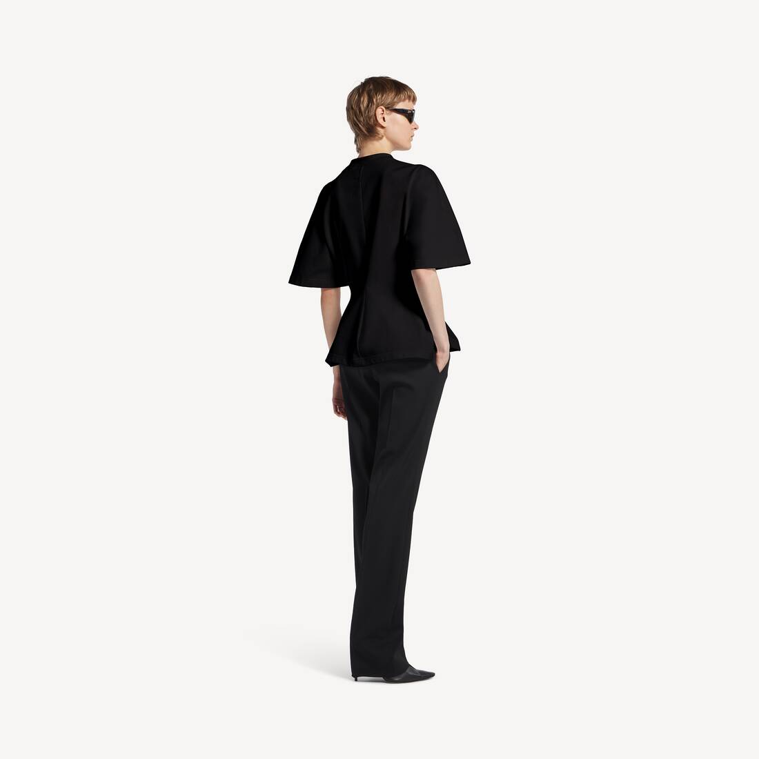 Camiseta Moldeada para Mujer en Negro | Balenciaga M&eacute;xico ES - Image 4