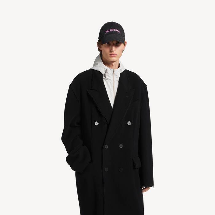 Manteau &Agrave; Bords Bruts pour Homme en Noir - Homme | Balenciaga France FR - Image 3
