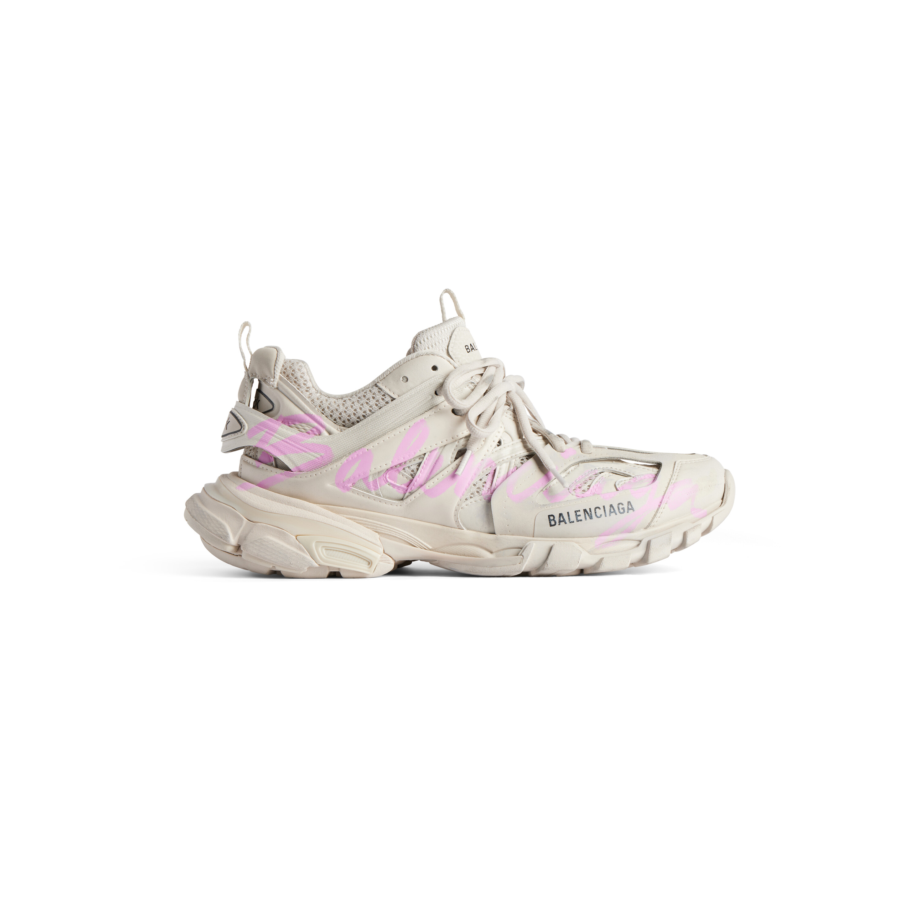 Women's Track Signature Sneaker in Beige/pink