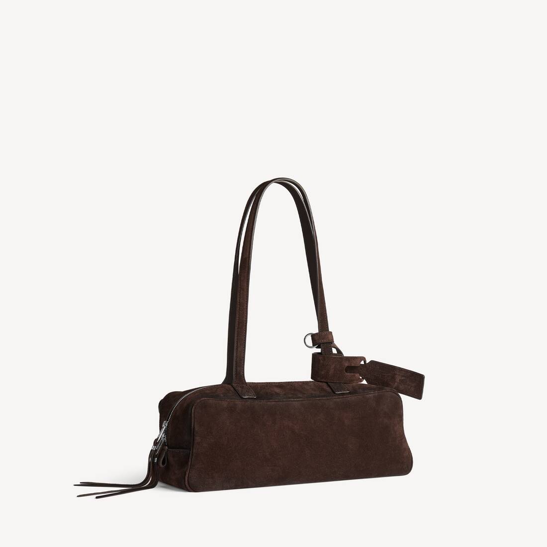 Ela's Bolsa Bowling Carrie Pequena em Espresso-claro | Balenciaga Brasil PT - Image 3