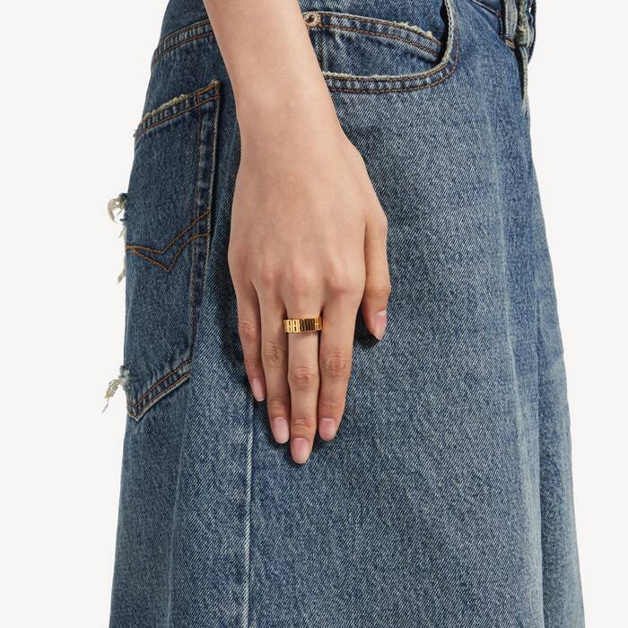 Anillo Minieslab&oacute;n Nano para Mujer en Dorado Brillante - Mujer | Balenciaga Espa&ntilde;a ES - Image 2