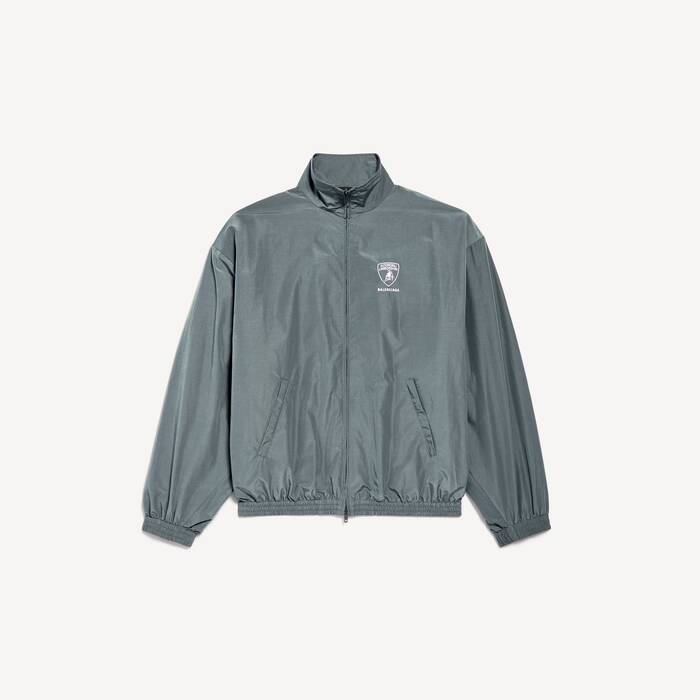 Men's Balenciaga I Automobili Lamborghini Tracksuit Jacket in Elephant Grey - Men | Balenciaga Bulgaria EN - Image 1