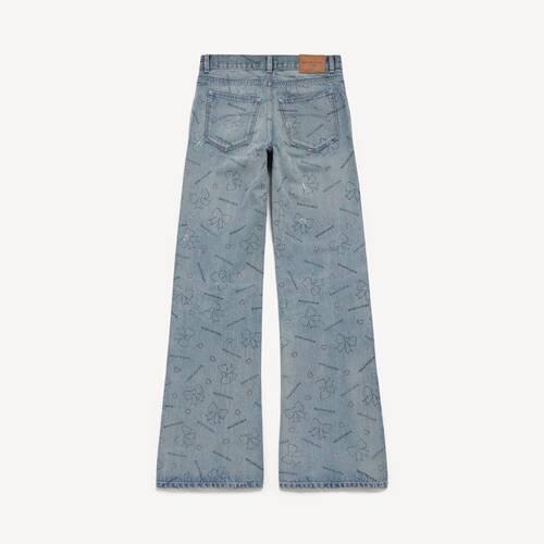 handrawn bows denim pants