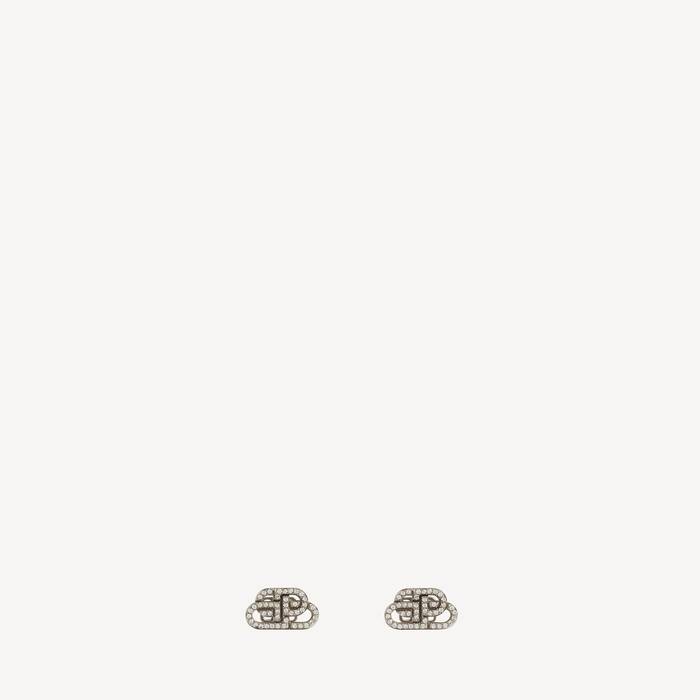 Bb Xs Stud Earrings in Crystal/silver | Balenciaga United States EN - Image 1