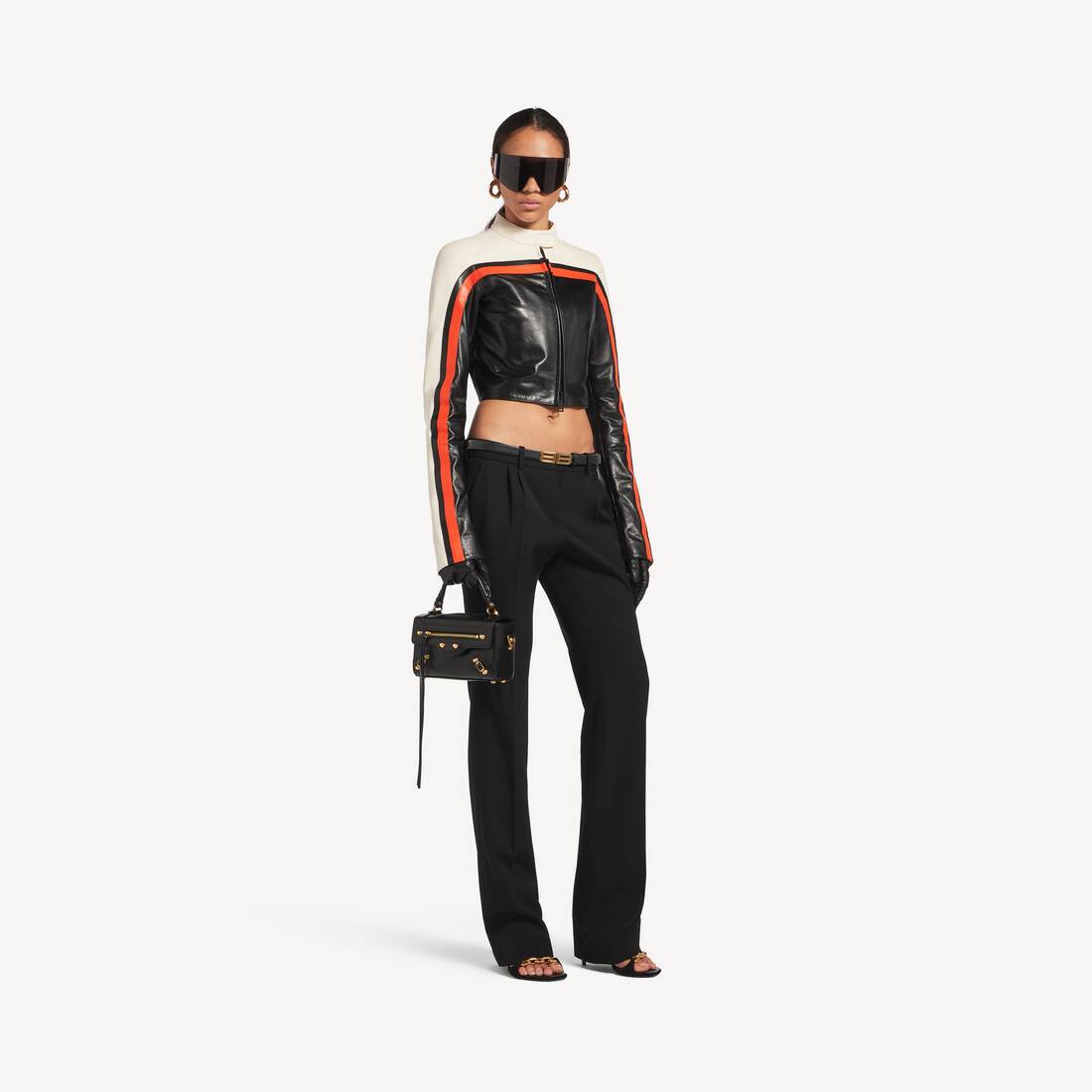Women's Bodies Fitted Biker Jacket in Black | Balenciaga Australia EN - Image 2
