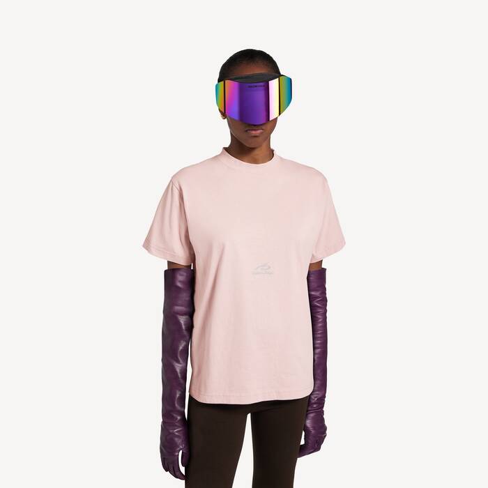 Women's Bodies Short Sleeves T-shirt in Dusty Pink - Women | Balenciaga Republic Of Korea EN - Image 1