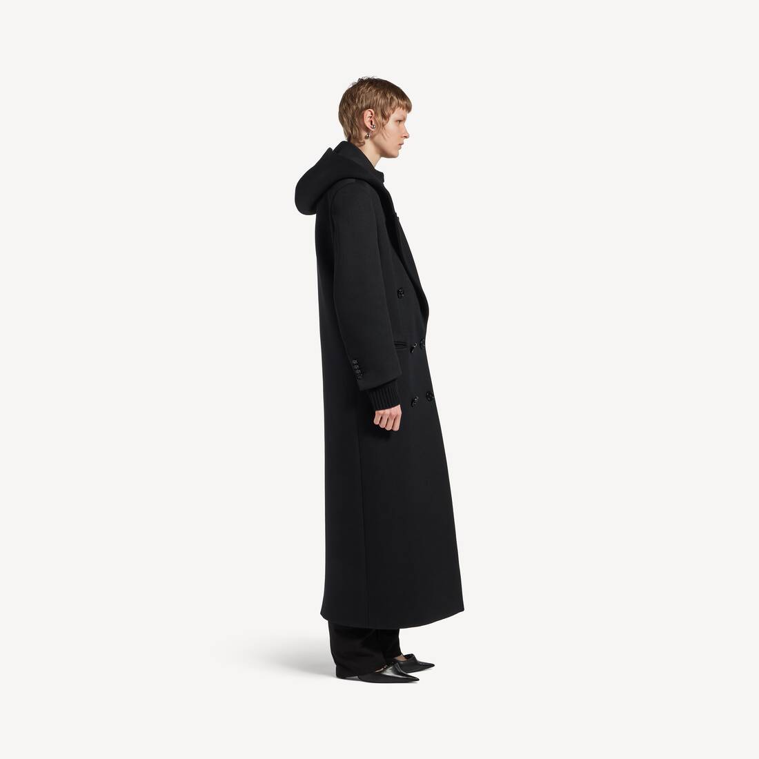ブラック の ウィメンズ フード付きマキシコート  | Balenciaga 日本 JA - Image 3