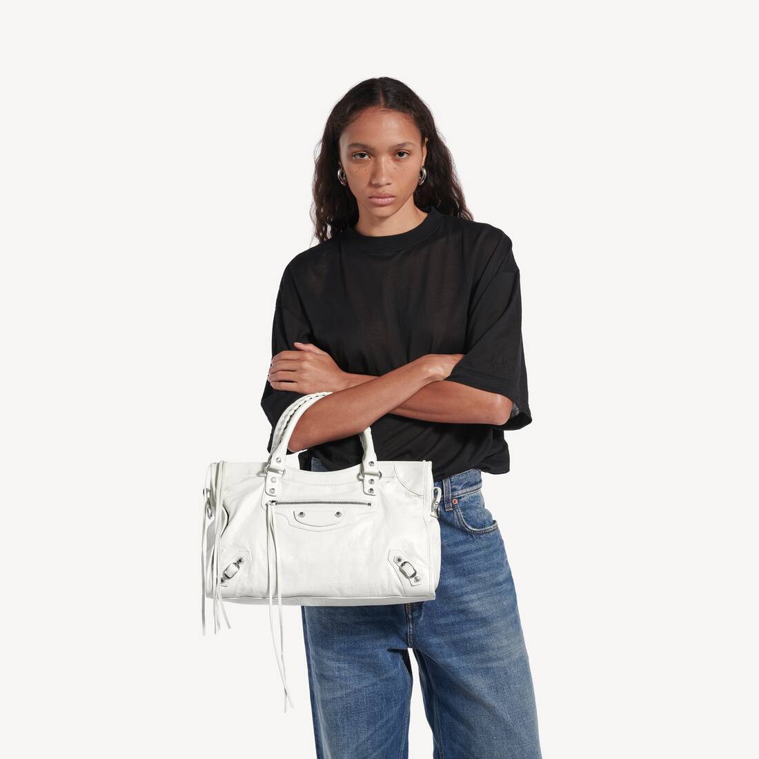 Bolso Le City Mediano in Blanco &Oacute;ptico | Balenciaga Estados Unidos ES - Image 8