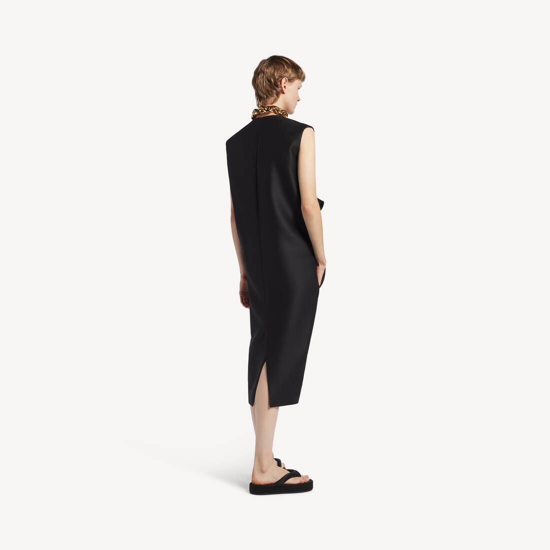Women's Cocoon Dress in Black | Balenciaga United States EN - Image 4
