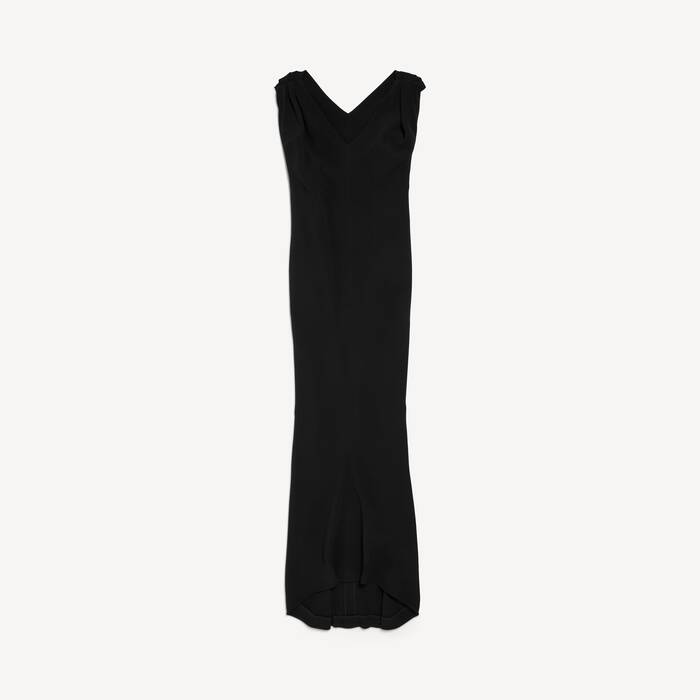Women's Long Sack Dress in Black - Women | Balenciaga United States EN - Image 2