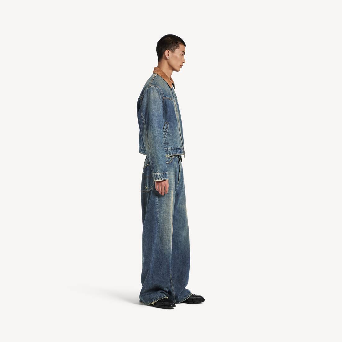 Giacca Workwear da Uomo in Blu Vintage Sporco | Balenciaga Italia IT - Image 3