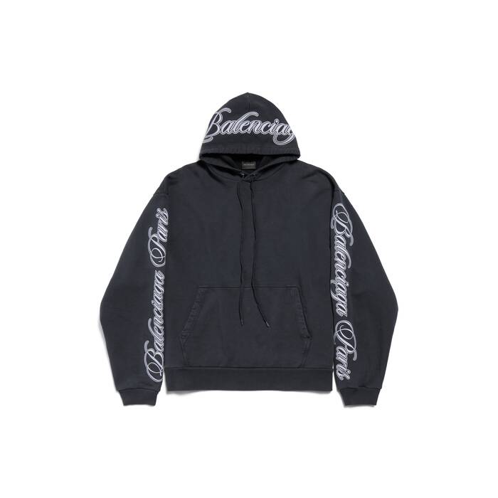 cursive oversized hoodie