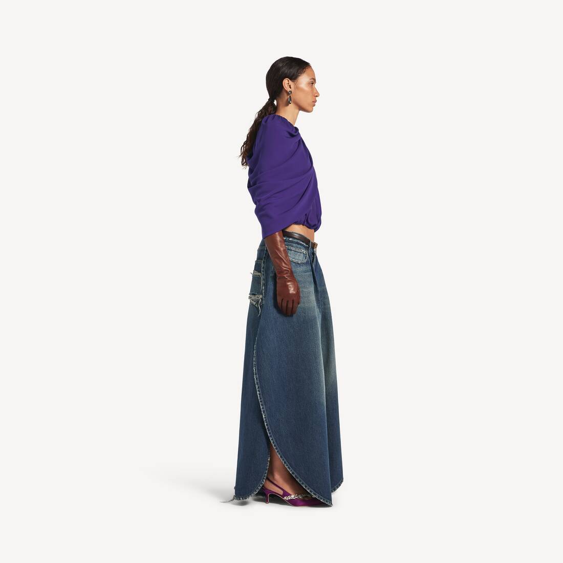 Women's Cape Top in Purple | Balenciaga Australia EN - Image 3