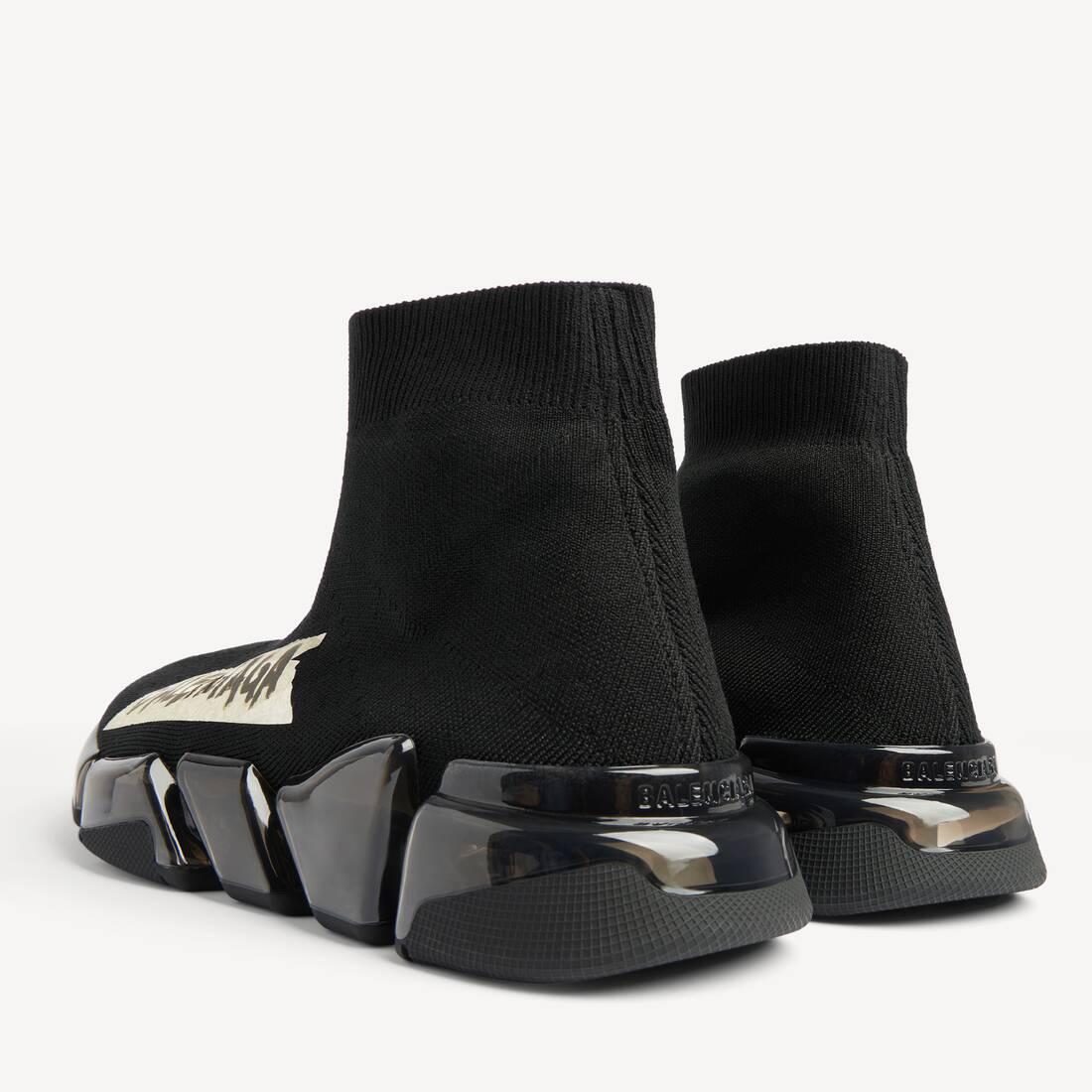 Zapatillas Speed 2.0 De Punto Reciclado para Hombre en Negro/amarillo | Balenciaga Espa&ntilde;a ES - Image 3