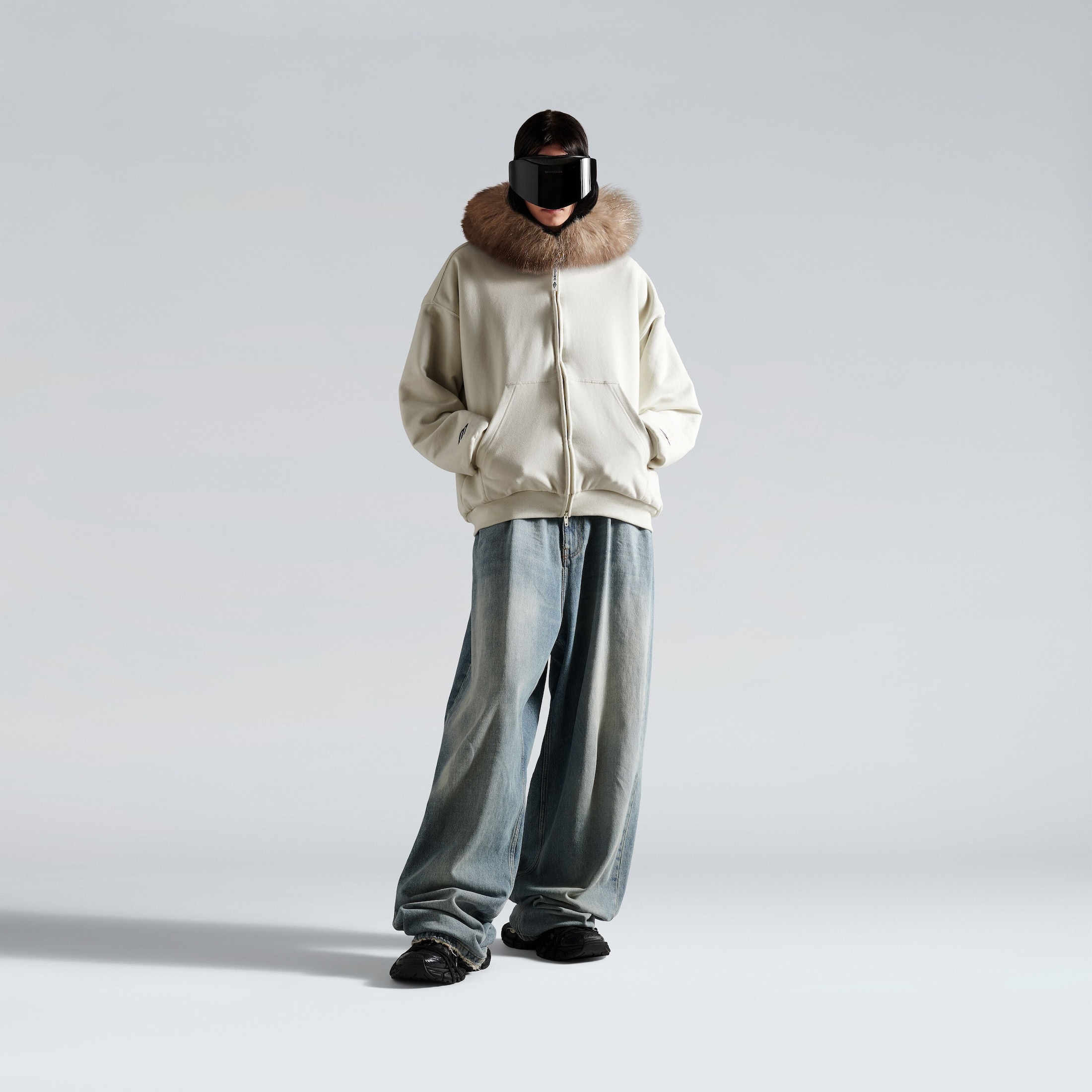 fluffy zip-up hoodie