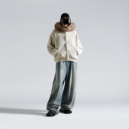 fluffy zip-up hoodie