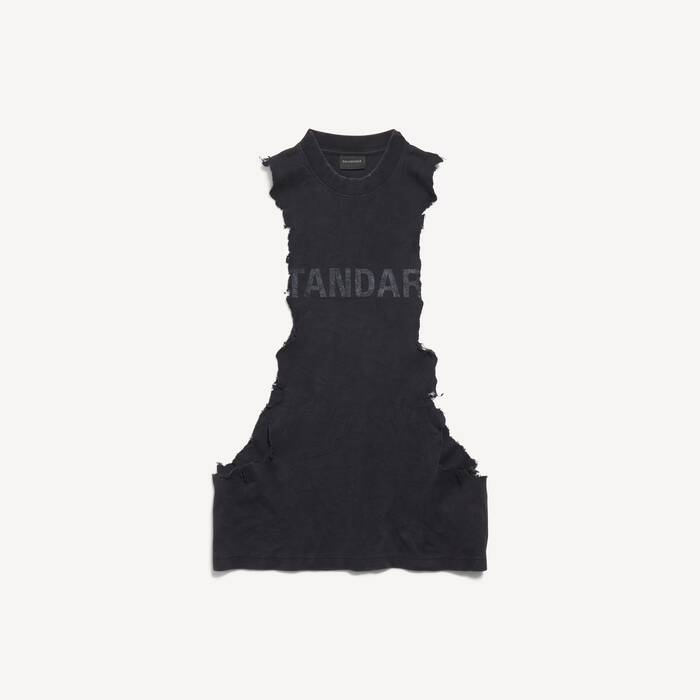 Men's Standard Ripped Tank Top in Faded Black - Men | Balenciaga Australia EN - Image 2