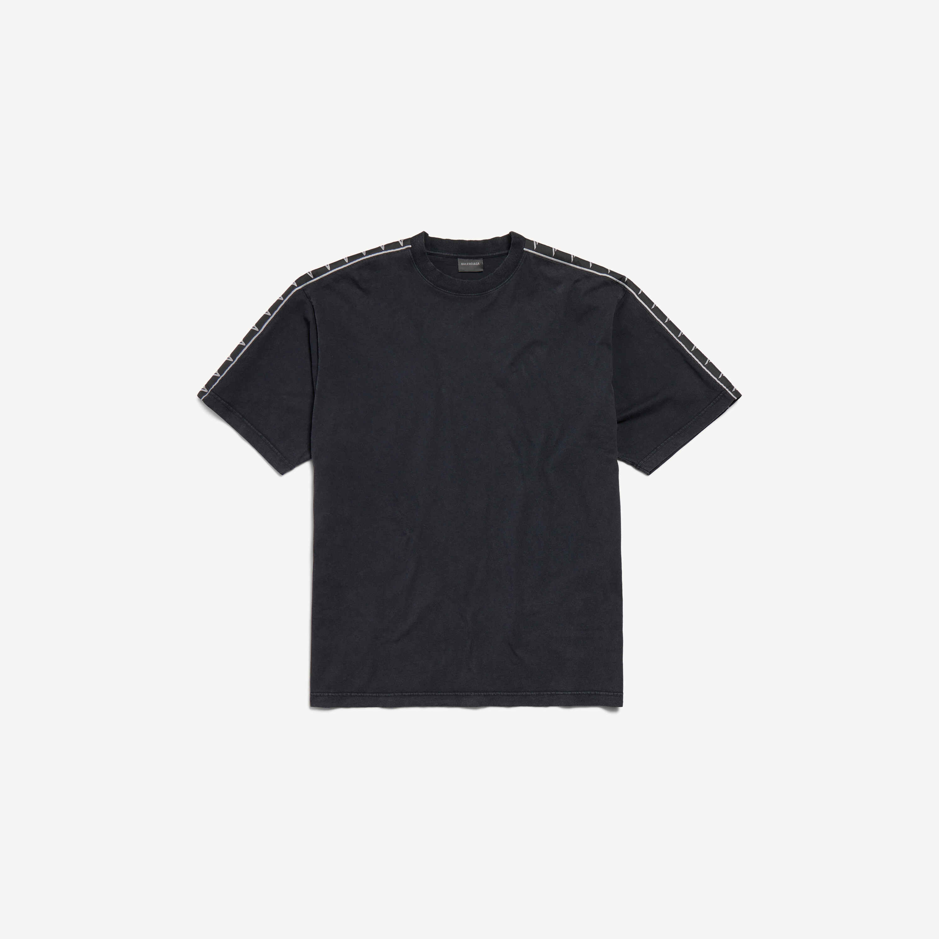 Men's Stripe Medium Fit T-shirt in Faded Black