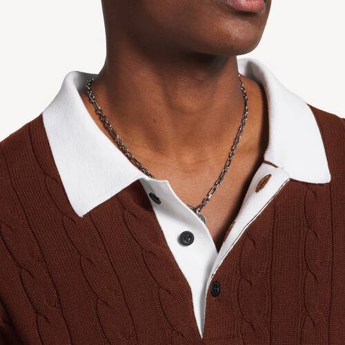 sporty block patched polo