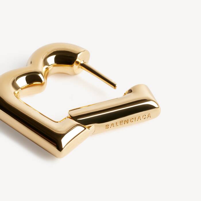 Pendientes Eisa B Xs para Mujer en Dorado Brillante - Mujer | Balenciaga Espa&ntilde;a ES - Image 3