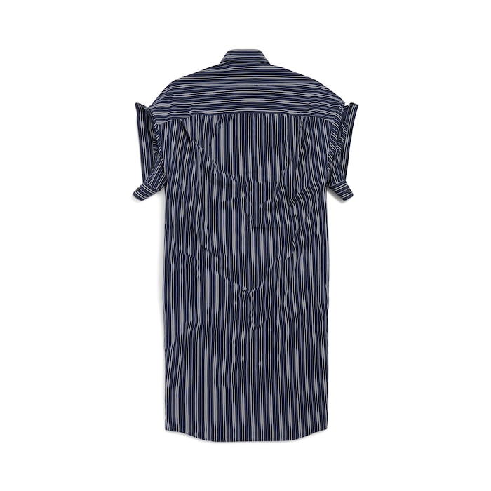 hemdblusenkleid mit umgeschlagenen ärmeln