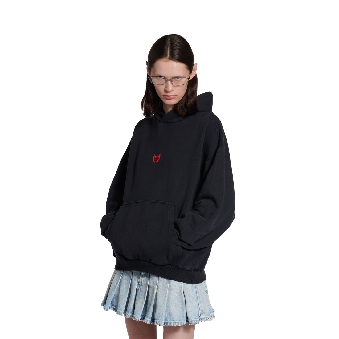 Laurel Classic Hoodie Medium Fit in Faded Black | Balenciaga US